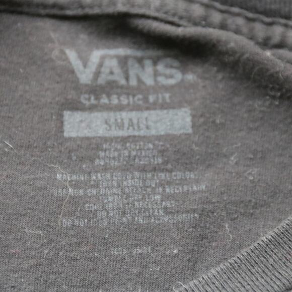 Men's Van's Small 100% Cotton T Shirt Short Sleeve Black - Picture 6 of 6